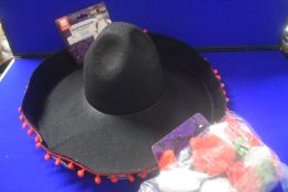 Smiffys Day of the Dead Kit Including Sombrero, Cummerbund, and Garland