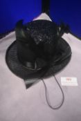 Black Mini Top Hat with Feathers