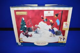 Lemax Lighted & Animated Table Accent Snowball Fight Miniature Model