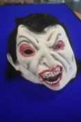 Latex Dracula Mask with Hair