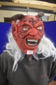 Red Devil Mask with White Hair
