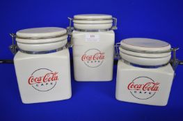 Set of 3 Coca-Cola Café Cookie Jars