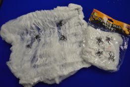 2x Packs of Spiders Webs with Spiders