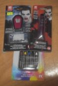 Vampire Kit Including Fake Blood, Fangs with Blood Capsules, and Makeup Sticks