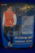 Smiffys 50’s Collage Jock Letterman Jacket Size: L/42”-44” chest