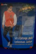 Smiffys 50’s Collage Jock Letterman Jacket Size: L/42”-44” chest