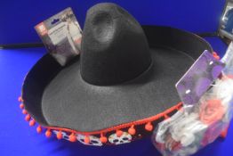 Smiffys Day of the Dead Kit Including Sombrero, Cummerbund, and Garland