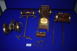 Small Hand Built Brass & Wooden Canon, plus Assorted Carts, and Bellows