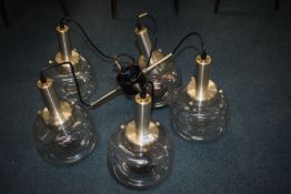 1970's German Retro Light Fitting by Ratio with Light Glass Shades