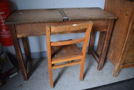 Wooden Twin School Desk plus Chair