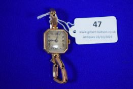 Continental 9ct Gold Ladies Wristwatch with 9ct Gold Strap