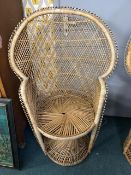 Vintage Wicker Peacock Chair
