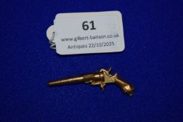 Vintage Gold Plated Miniature Pistol in a Tobacco Tin