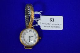 18ct Gold Gent’s Wristwatch with Steel Strap (in working condition)
