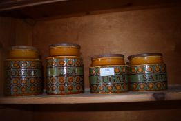 Set of Four Hornsea Pottery Bronte Pattern Kitchen Storage Jars