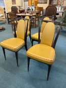 4 x 1950's Dining Chairs with Mustard Leatherette Upholstery