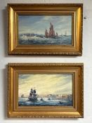 2x Gilt Framed Oil on Board Paintings by Max Parsons