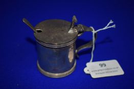 Hallmarked Silver Mustard Pot & Spoon - Birmingham 1973