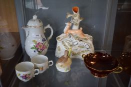 Assorted Pottery Including Carlton Ware, and a Staffordshire Flatback Spill Vase