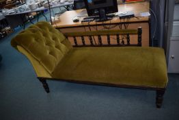 Victoria\n Chaise Lounge with Dark Gold Velvet Upholstery