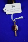 9ct Gold Watch Key with Three Inset Agates