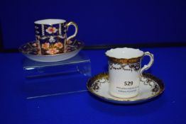 Royal Crown Derby Coffee Cup & Saucer, plus Hammersley Cup & Saucer