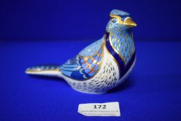 Royal Crown Derby Partridge Paperweight with Silver Stopper