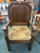 Edwardian Oak Schoolmaster's Chair