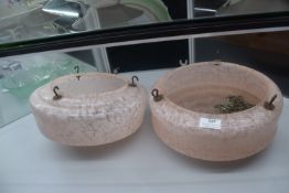 2x 1930’s Pink Glass Light Shades