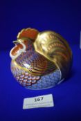 Royal Crown Derby Cockerel Paperweight with Silver Stopper