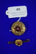 2x Victorian 9ct Gold Brooches with Garnets