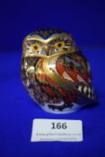 Royal Crown Derby Owl Paperweight with Silver Stopper