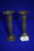 Pair of Art Nouveau Pewter Vases