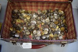 Small Vintage Case Containing Military Buttons