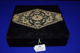 Decorative Box Containing Vintage Costume Jewellery Brooches etc.