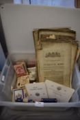 Vintage Ephemera Including Georgian and Victorian Newspaper, Playing Cards, etc.