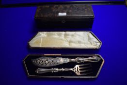 EPNS Cased Serving Set, plus Decorative Lacquered Box