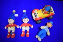 Noddy Squishy Toy Car, 2x Noddy Ragdolls, and a Popeye