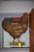Hand Painted Hamilton’s Poultry Farm Advertising Chicken Sign