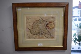 Original Map of the East Riding of Yorkshire by Christopher Saxton circa 1607