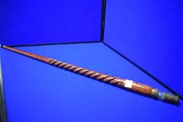 Barley Twist Walking Cane with Miniature Battery Powered Miners Lamp