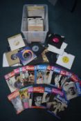 Collection of Beatles Singles and Ephemera Including the Beatles Monthly Book, Posters, etc.