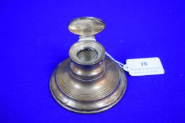 Hallmarked Silver Ink Well with Glass Liner & Filled Base - Chester 1919