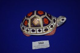 Royal Crown Derby Tortoise Paperweight with Gold Stopper
