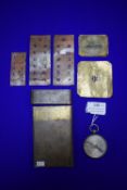 Vintage Pocket Compass, and Brass Cased Stencil Set