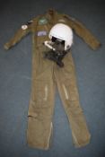 Pilots Khaki Suit plus Flight Helmet, etc.