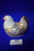 Royal Crown Derby Hen Paperweight with Silver Stopper