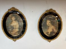 2x Victorian Oval Gilt Framed Framed Portrait Prints
