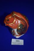Royal Crown Derby Squirrel Paperweight with Gold Stopper