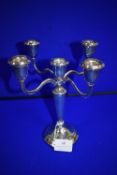 Hallmarked Silver Candelabra with Filled Base - Birmingham 1982
